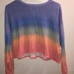 hollister long sleeve colorful crop